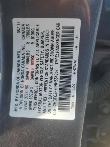 2017 HONDA CIVIC EX 2HGFC2F70HH554357