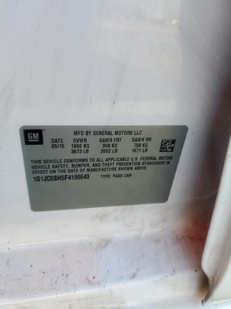 2015 CHEVROLET SONIC LT 1G1JC6SH5F4196643
