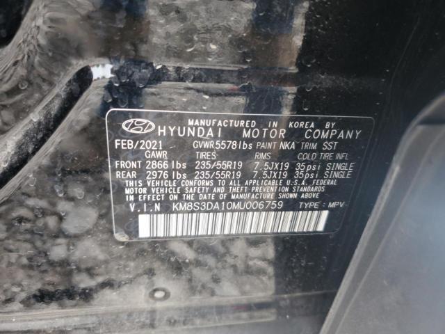2021 HYUNDAI SANTA FE SEL PREMIUM KM8S3DA10MU006759