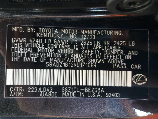 2024 LEXUS ES 350 BAS 58ADZ1B12RU171684