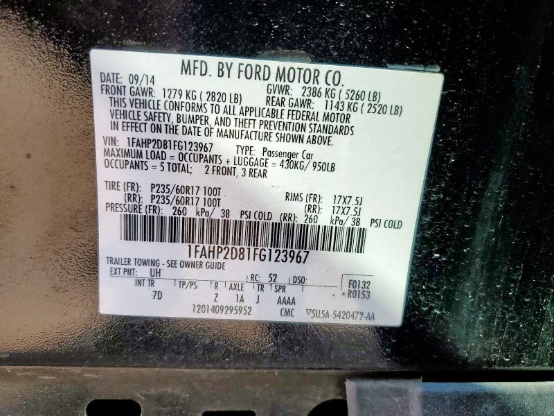 2015 FORD TAURUS SE 1FAHP2D81FG123967