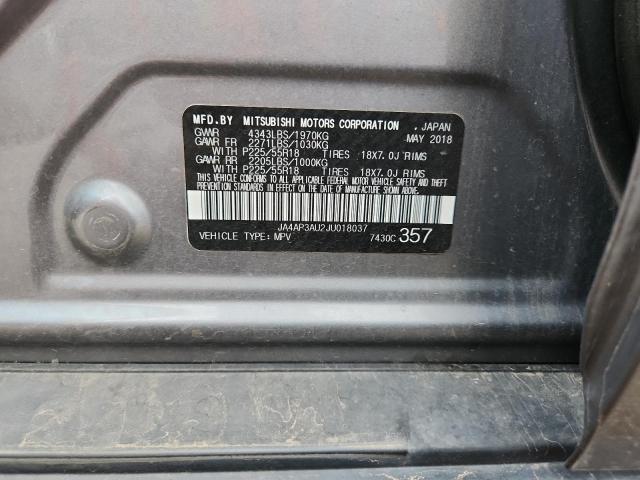 2018 MITSUBISHI OUTLANDER JA4AP3AU2JU018037