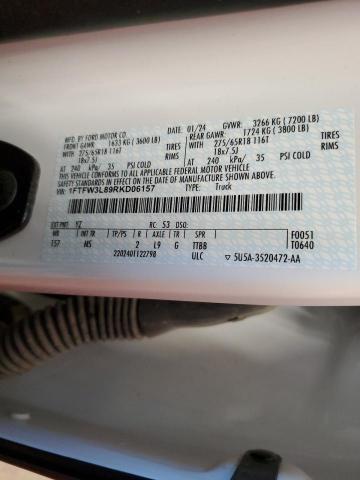 2024 FORD F150 XLT 1FTFW3L89RKD06157