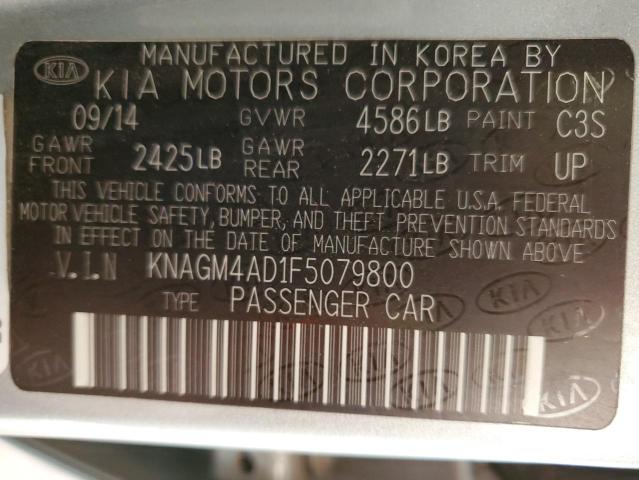 2015 KIA OPTIMA HYB KNAGM4AD1F5079800