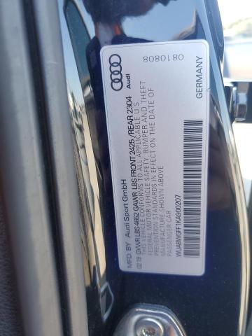 2019 AUDI RS3 WUABWGFF1KA900207