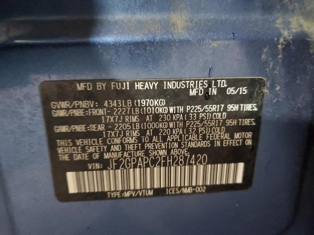 2015 SUBARU XV CROSSTR JF2GPAPC2FH287420