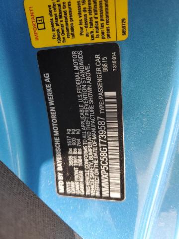 2016 MINI COOPER WMWXP5C58GT739587
