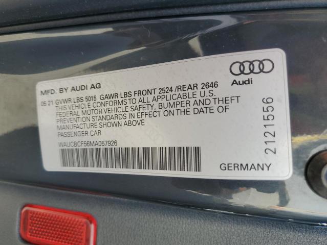 2021 AUDI A5 PREMIUM PLUS 40 WAUCBCF56MA057926