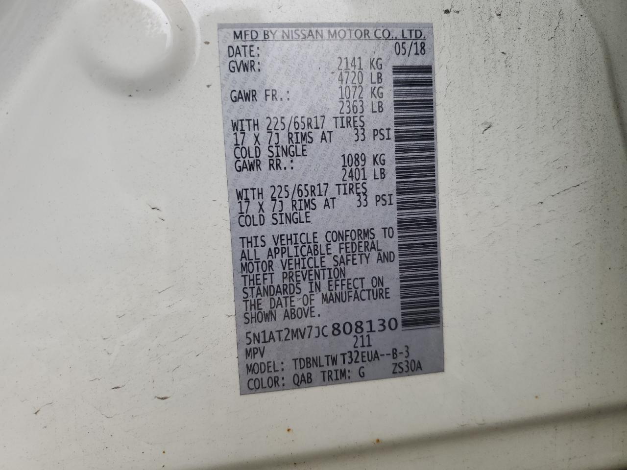 Lot #3309421967 2018 NISSAN ROGUE S