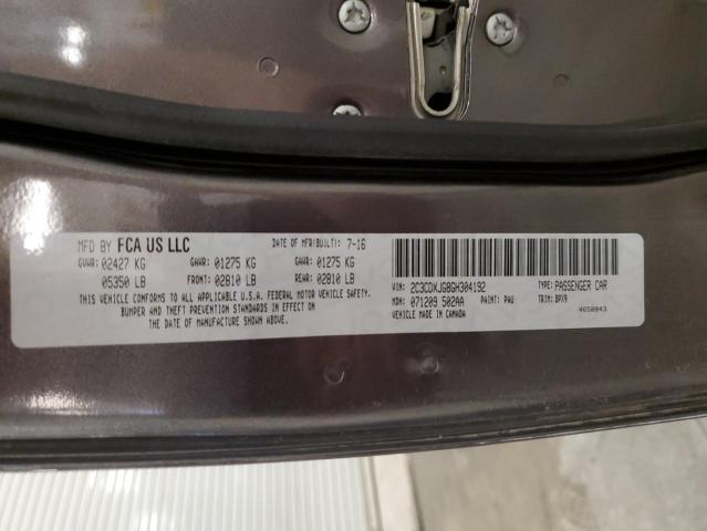 2016 DODGE CHARGER SX 2C3CDXJG8GH304192