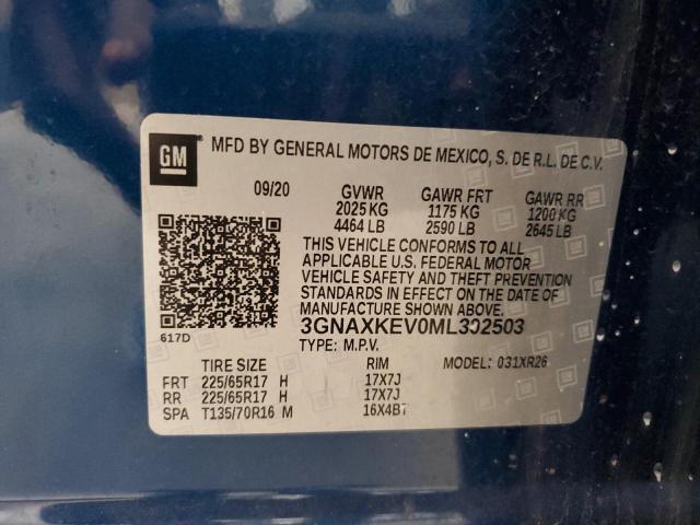 2021 CHEVROLET EQUINOX LT - 3GNAXKEV0ML302503