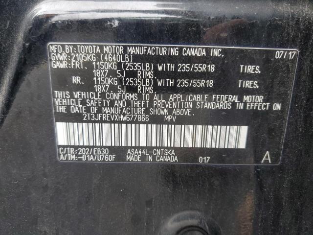 2017 TOYOTA RAV4 SE 2T3JFREVXHW677866