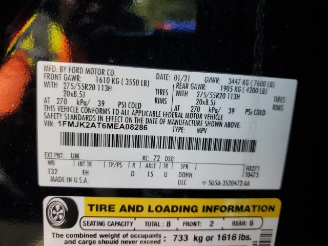 2021 FORD EXPEDITION - 1FMJK2AT6MEA08286
