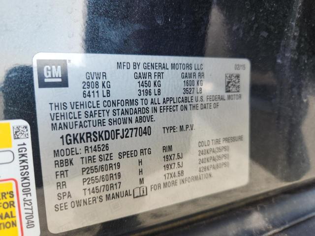 2015 GMC ACADIA SLT 1GKKRSKD0FJ277040