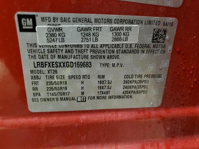 2016 BUICK ENVISION P LRBFXESXXGD169683