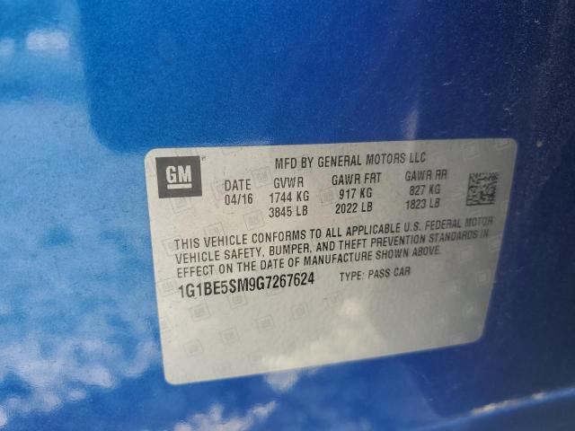 2016 CHEVROLET CRUZE LT 1G1BE5SM9G7267624