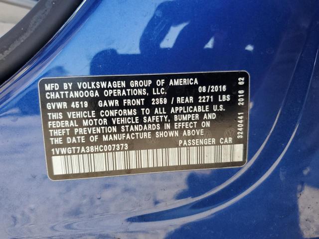 2017 VOLKSWAGEN PASSAT SE 1VWGT7A38HC007373