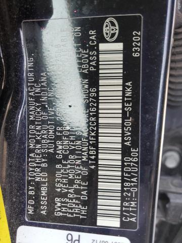 2012 TOYOTA CAMRY BASE - 4T4BF1FK2CR162796