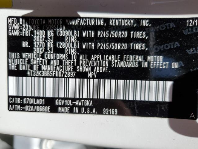 2015 TOYOTA VENZA LE 4T3ZK3BB5FU072897