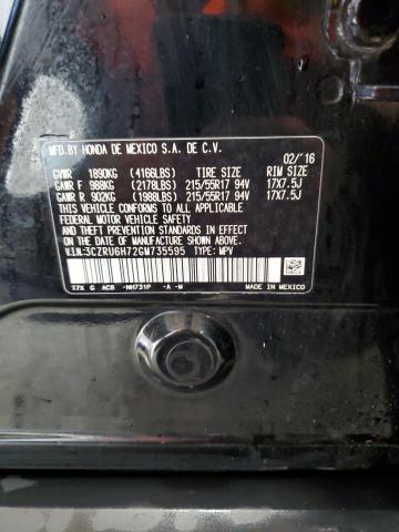 2016 HONDA HR-V EXL 3CZRU6H72GM735595