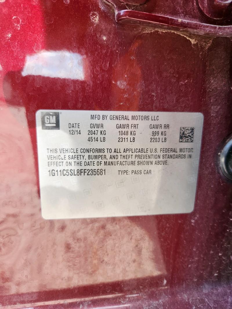 2015 CHEVROLET MALIBU 1LT 1G11C5SL8FF235681