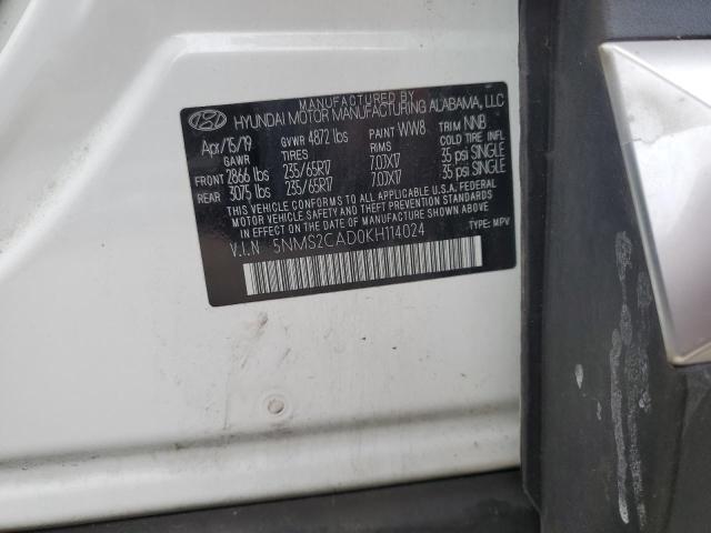 2019 HYUNDAI SANTA FE SE 5NMS2CAD0KH114024