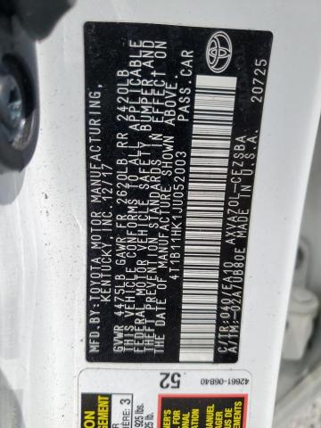 2018 TOYOTA CAMRY L #3291218993