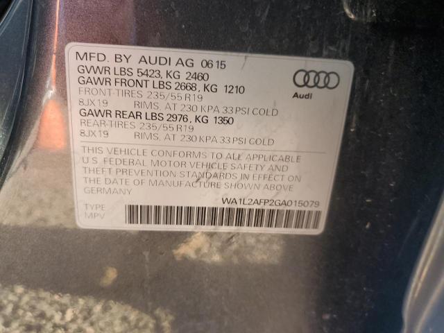 2016 AUDI Q5 PREMIUM PLUS WA1L2AFP2GA015079