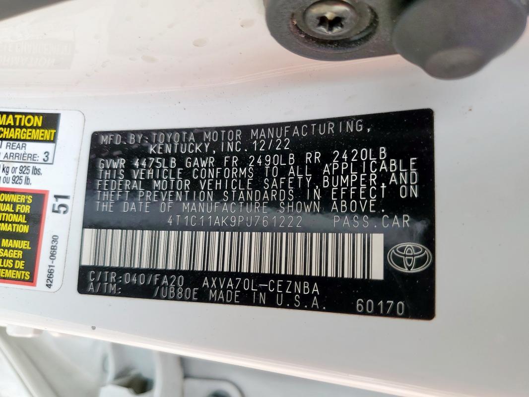 2023 TOYOTA CAMRY LE 4T1C11AK9PU761222