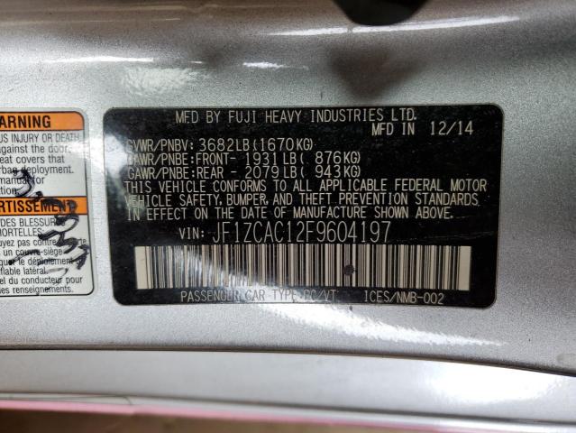 2015 SUBARU BRZ 2.0 LI JF1ZCAC12F9604197