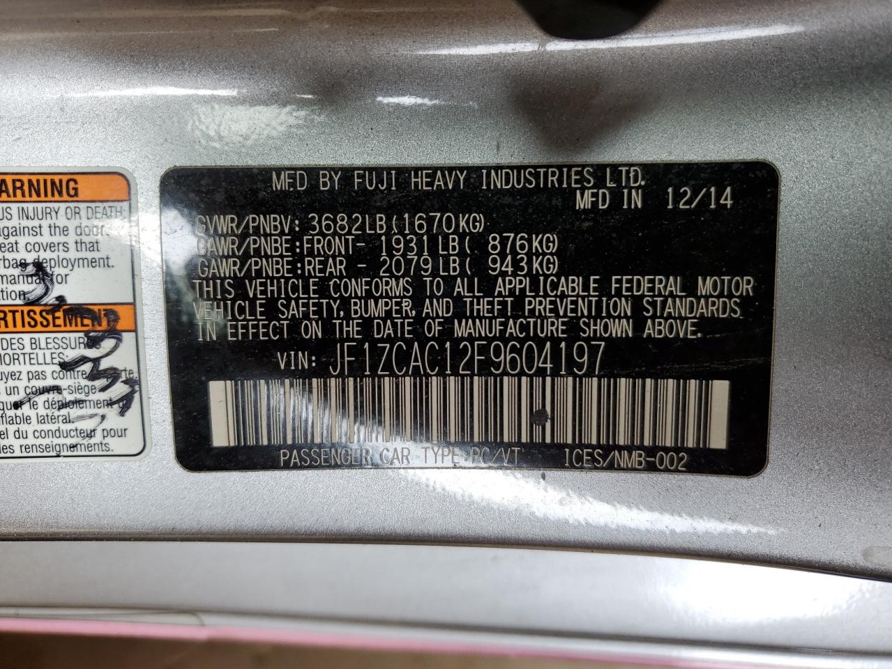 SUBARU BRZ 2.0 LIMITED