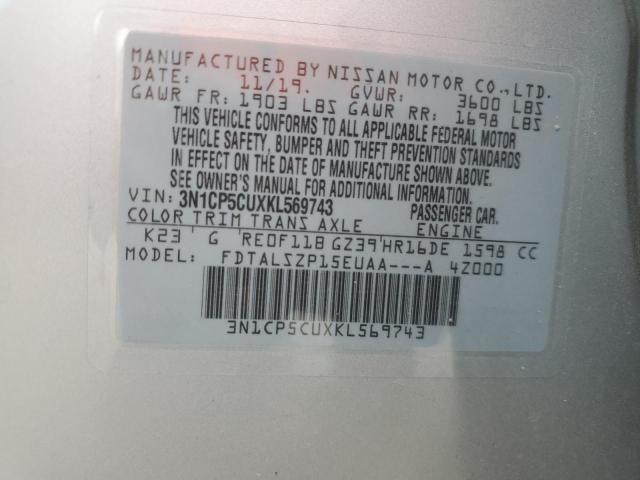 2019 NISSAN KICKS S - 3N1CP5CUXKL569743