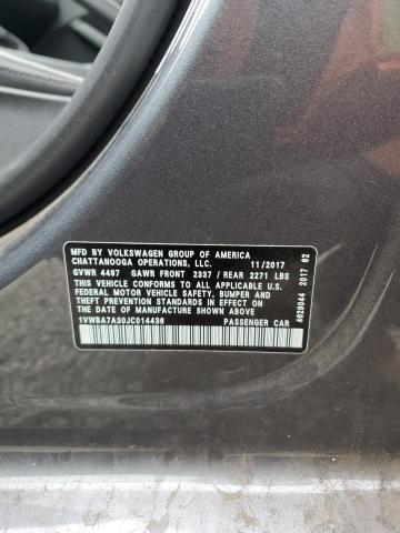 2018 VOLKSWAGEN PASSAT SE 1VWBA7A30JC014436