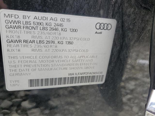 2015 AUDI Q5 WA1LFAFP2FA099438