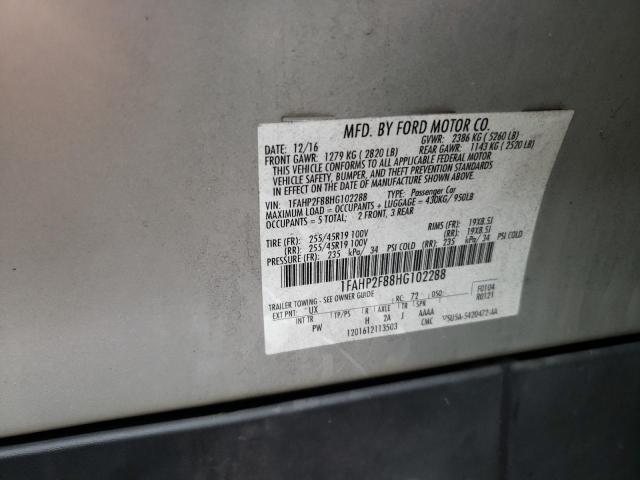 2017 FORD TAURUS LIMITED 1FAHP2F88HG102288