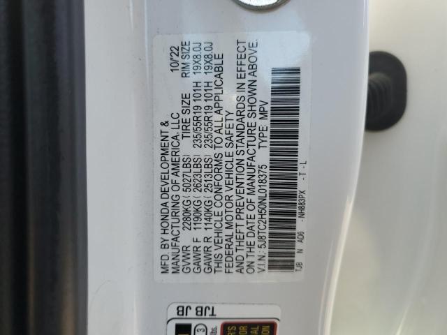 2022 ACURA RDX TECHNO 5J8TC2H50NL018375