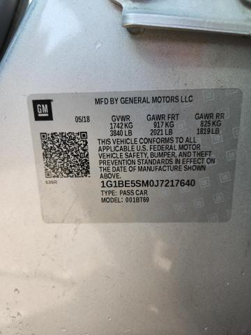 2018 CHEVROLET CRUZE LT - 1G1BE5SM0J7217640