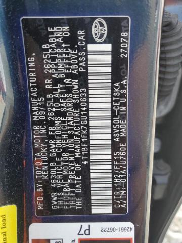 2016 TOYOTA CAMRY LE 4T1BF1FK7GU140633