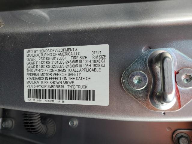 2021 HONDA RIDGELINE SPORT 5FPYK3F13MB020515