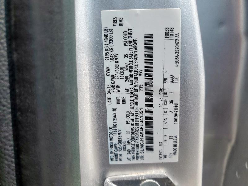2015 LINCOLN MKC 5LMCJ1A94FUJ41354
