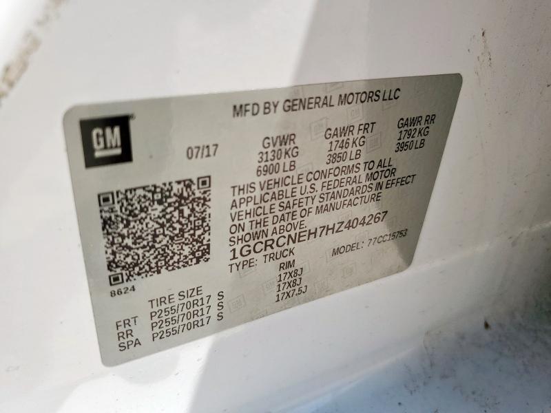 2017 CHEVROLET SILVERADO 1GCRCNEH7HZ404267