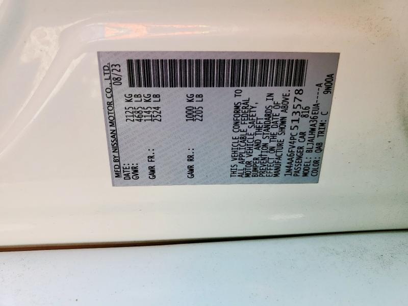 2023 NISSAN MAXIMA PLA 1N4AA6FV4PC513578