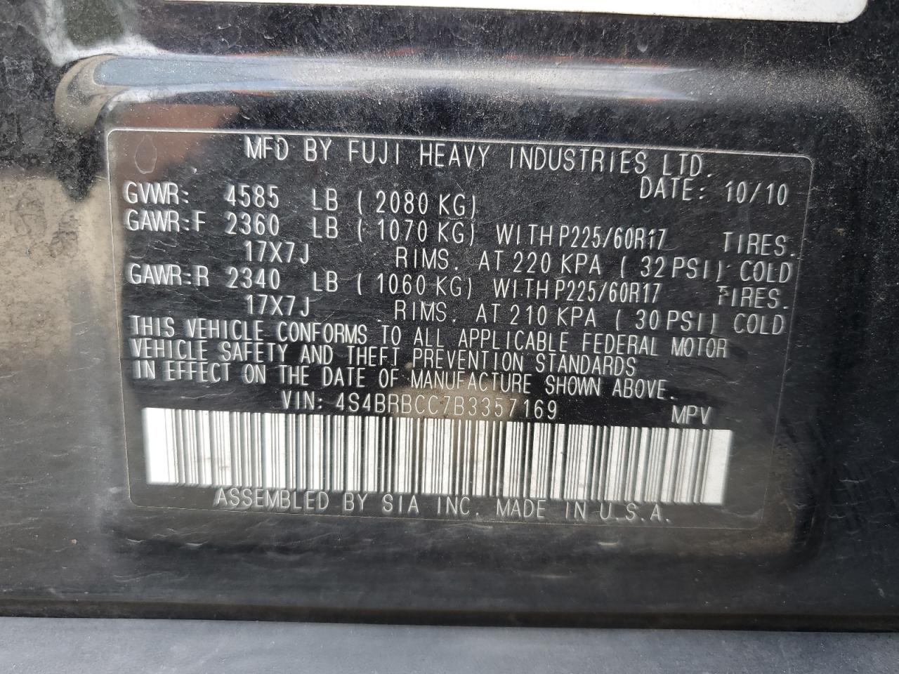 SUBARU OUTBACK 2.5I PREMIUM