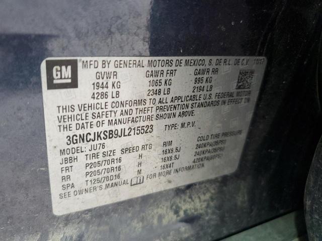 2018 CHEVROLET TRAX LS - 3GNCJKSB9JL215523