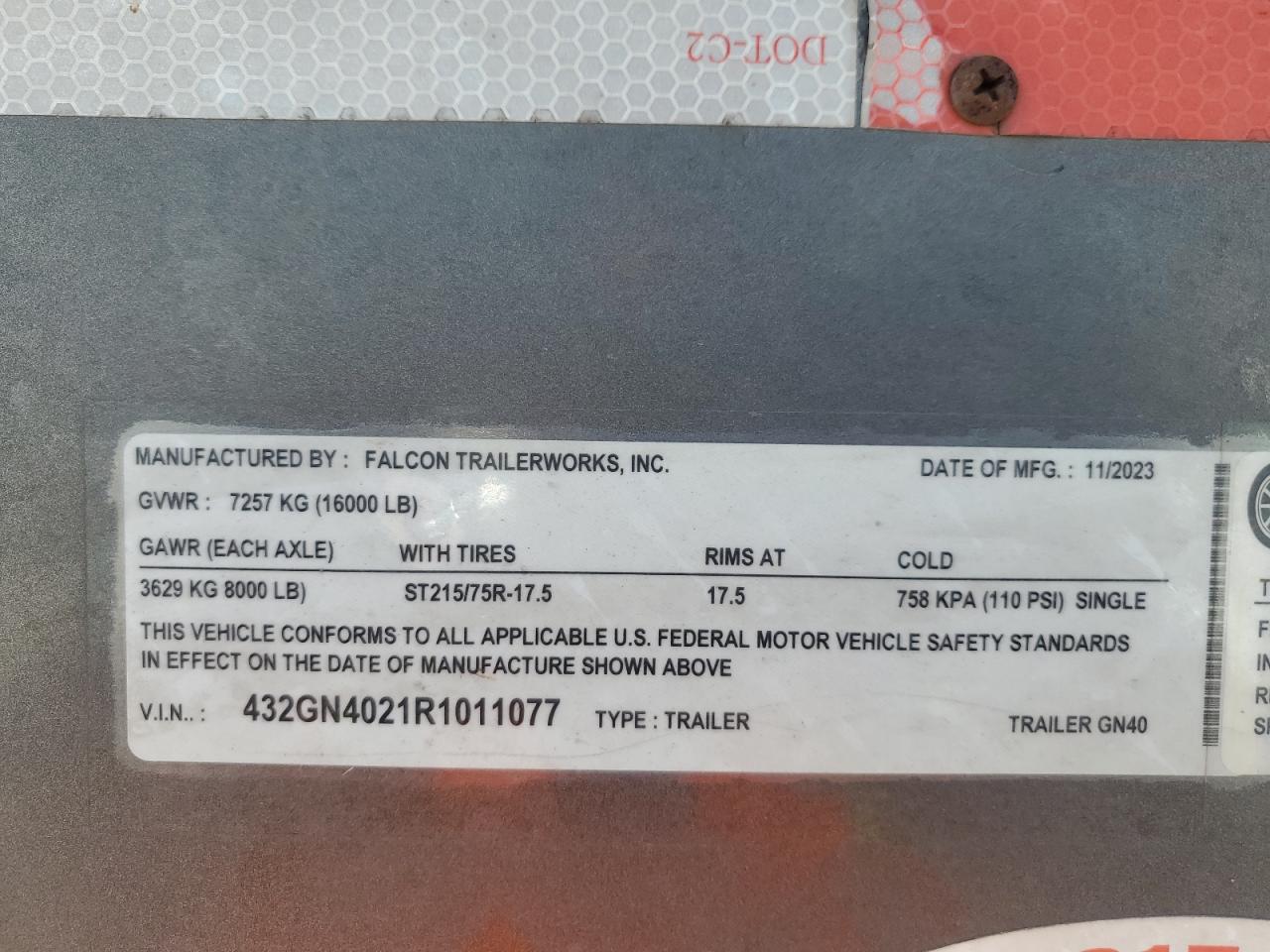 Lot #3234345068 2023 FALCON TRAILER