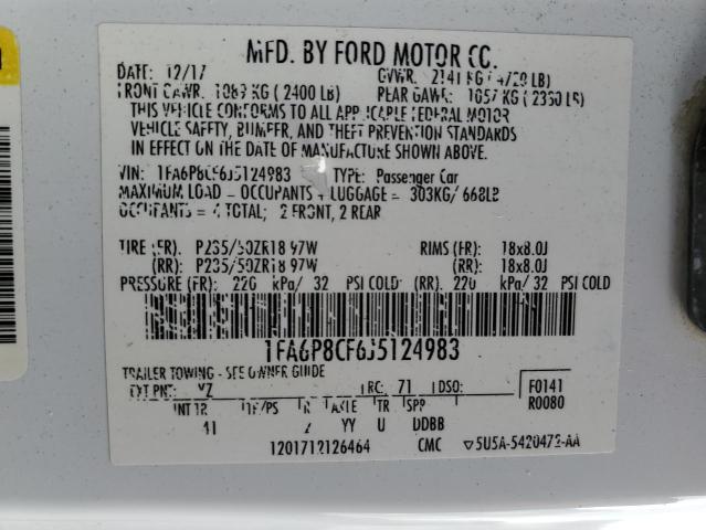 2018 FORD MUSTANG GT - 1FA6P8CF6J5124983