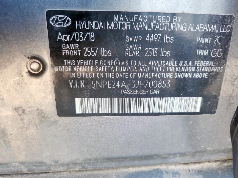 2018 HYUNDAI SONATA SE 5NPE24AF3JH700853