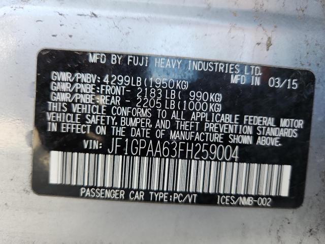 2015 SUBARU IMPREZA - JF1GPAA63FH259004