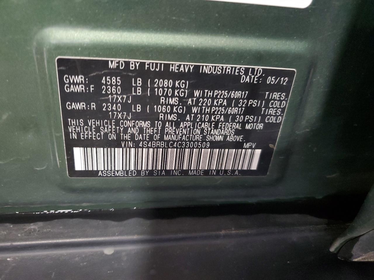 SUBARU OUTBACK 2.5I LIMITED