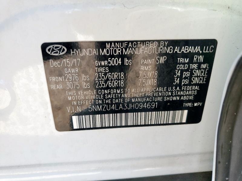 2018 HYUNDAI SANTA FE S #3296384645